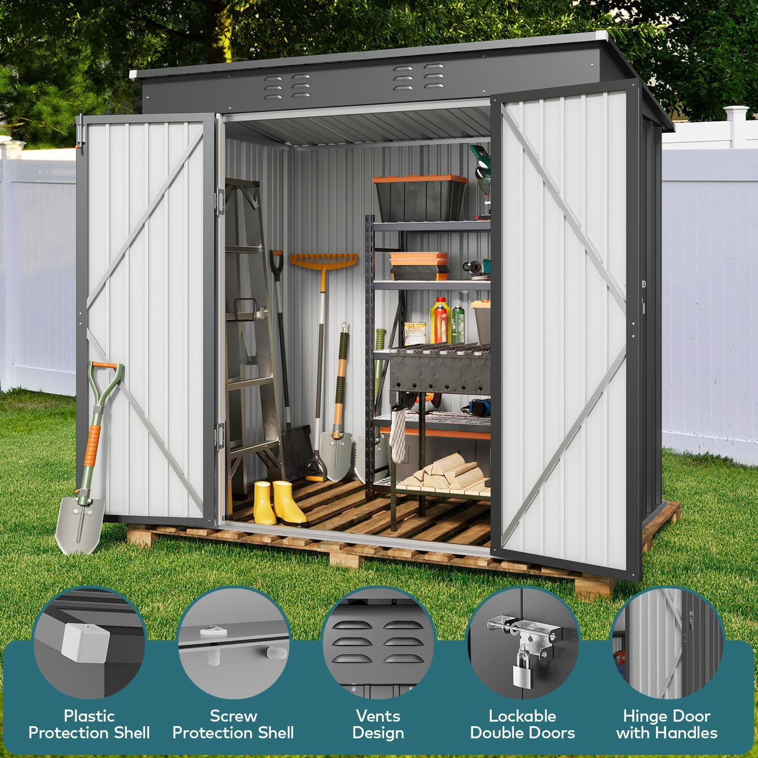 Metal Outdoor Storage Shed 6x4 - Garden Tools review and price