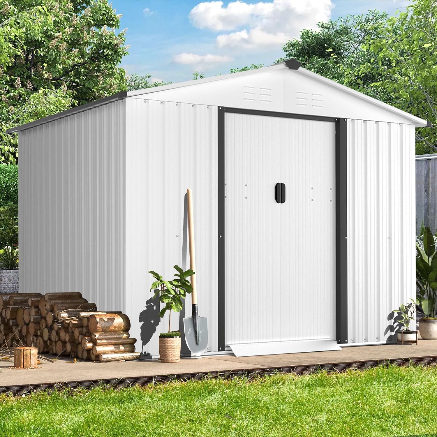 Outdoor Storage Shed 6X8 FT Sl - Garden Tools review and price