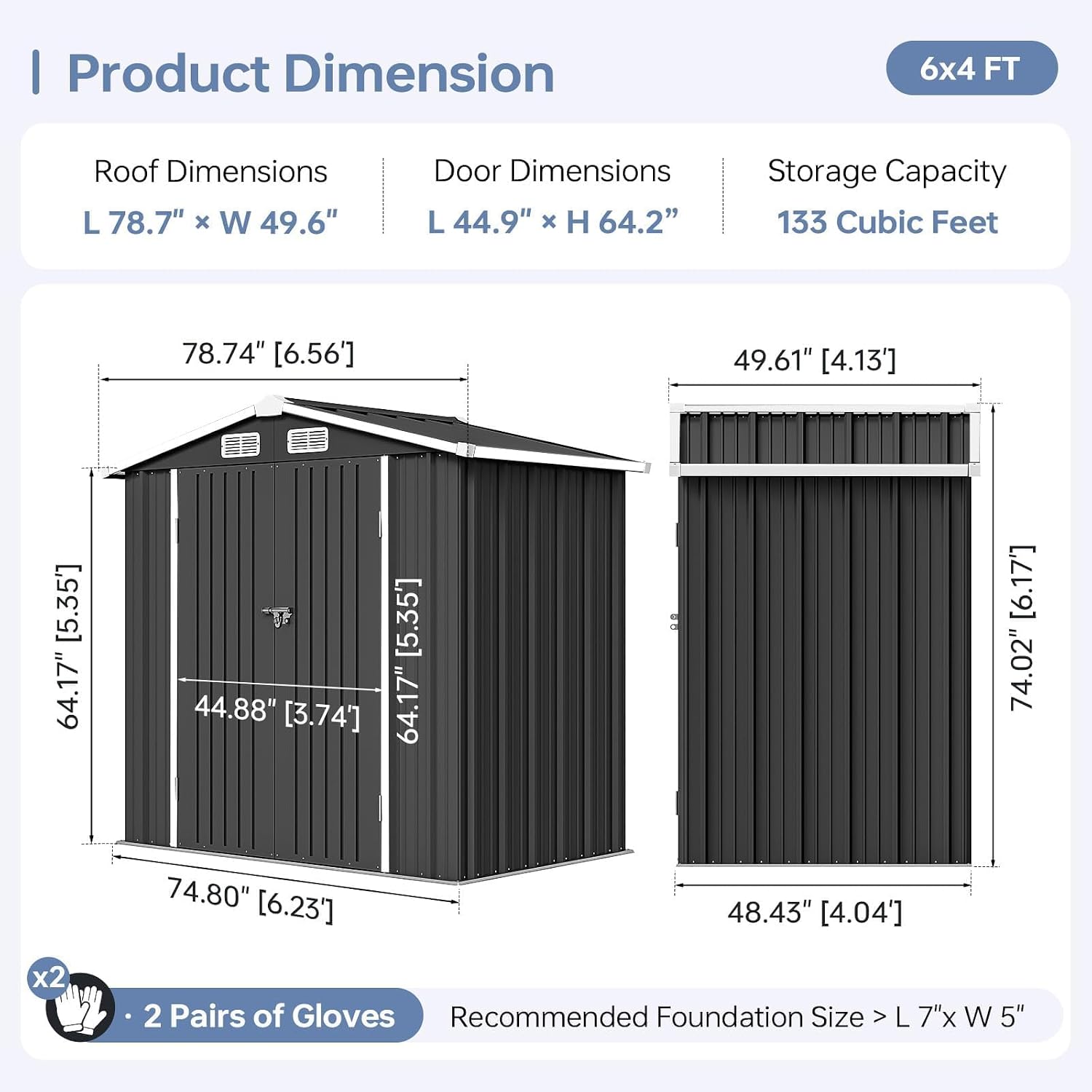6x4FT Outdoor Storage Shed Wat - Garden Tools review and price