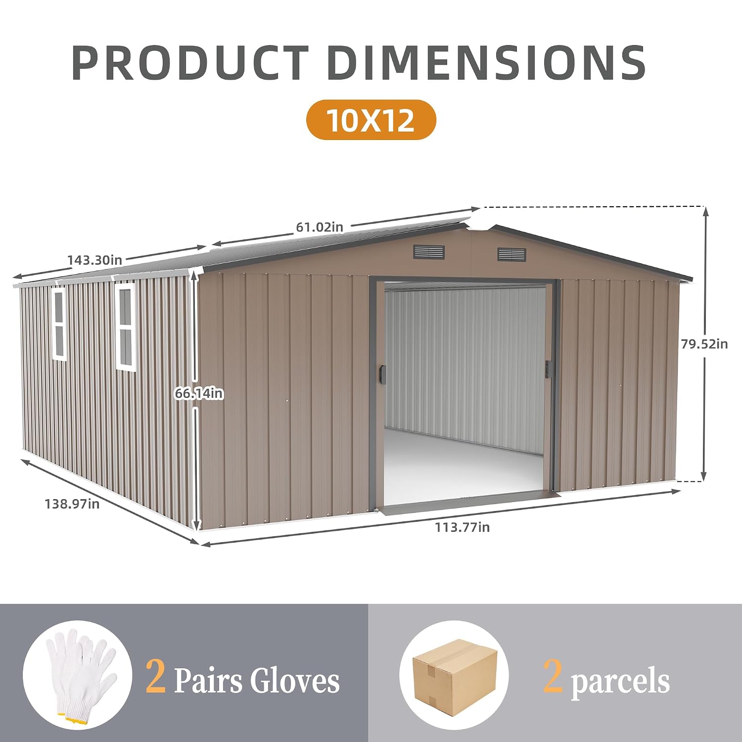 10x12 FT Outdoor Metal Storage - Garden Tools review and price