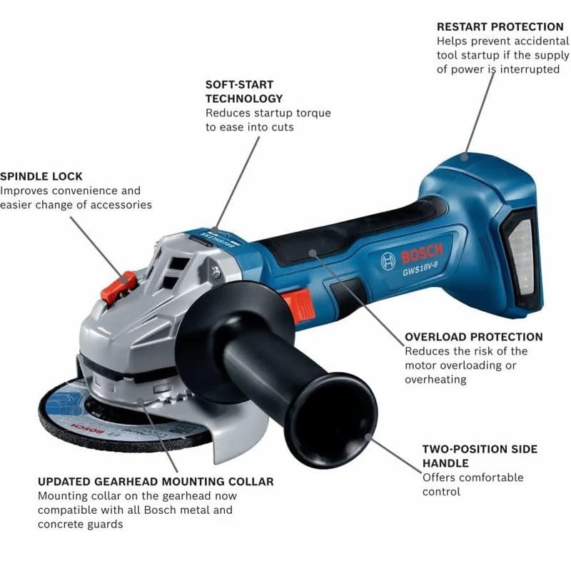 BOSCH GWS 18V-8 Cordless Angle - Brushless Angle Grinder Battery Powered review and price