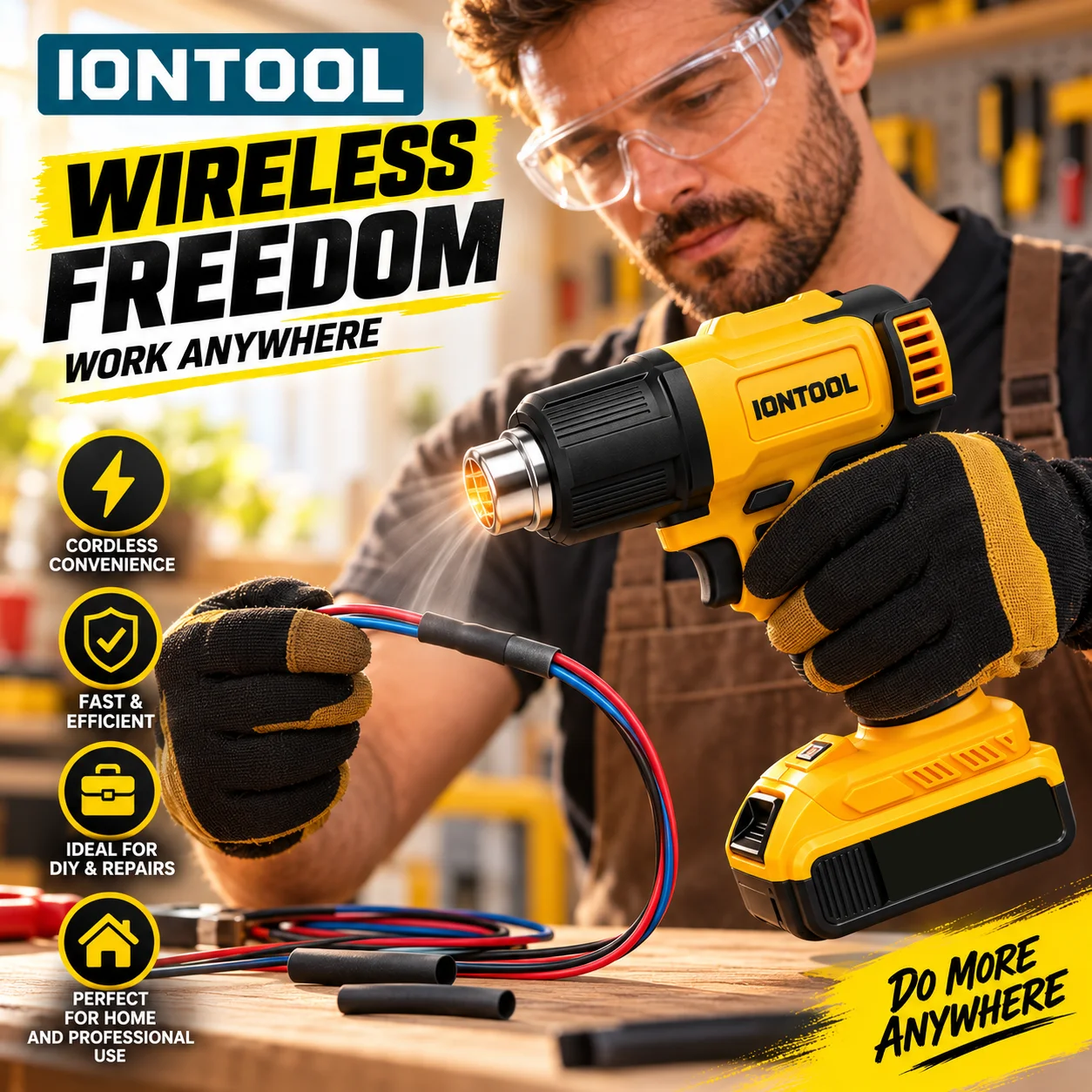 IONTOOL Cordless Heat Gun 550℃ - Cordless Heat Gun For Shrink Tubing review and price