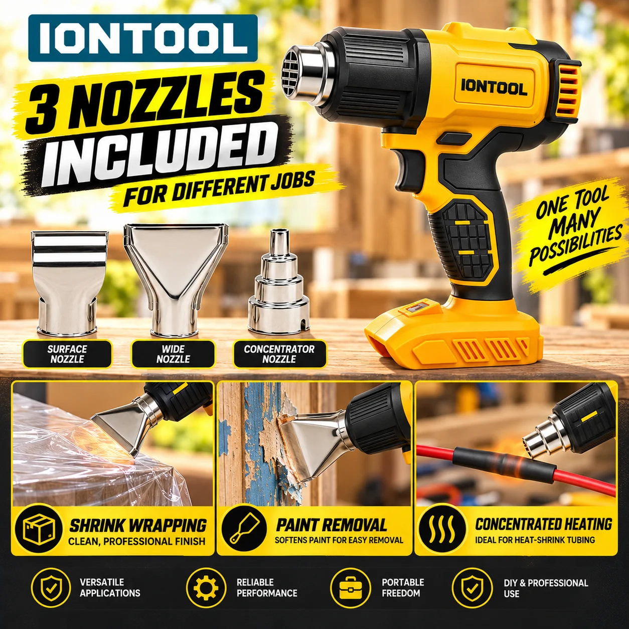 IONTOOL Cordless Heat Gun 550℃ - Cordless Heat Gun For Shrink Tubing review and price