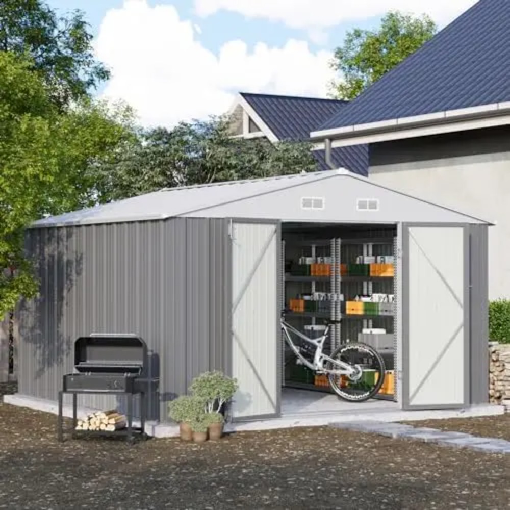10x10 FT Metal Storage Shed, B - Garden Tools review and price