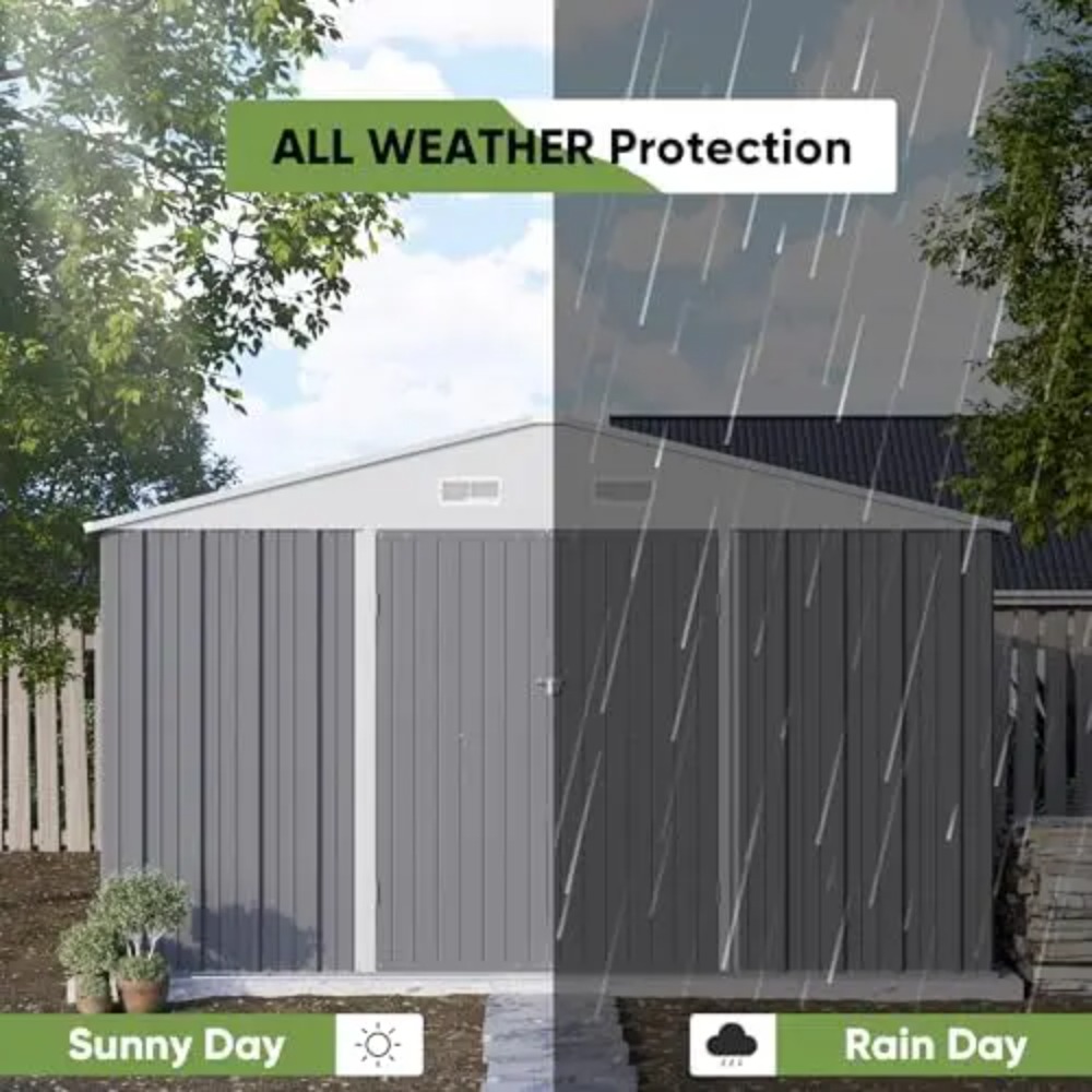 10x10 FT Metal Storage Shed, B - Garden Tools review and price