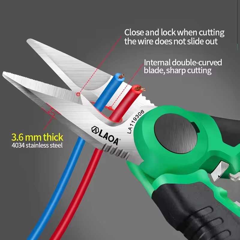 LAOA Electrician Scissors 6/7/ - Automatic Wire Stripper Cutter review and price